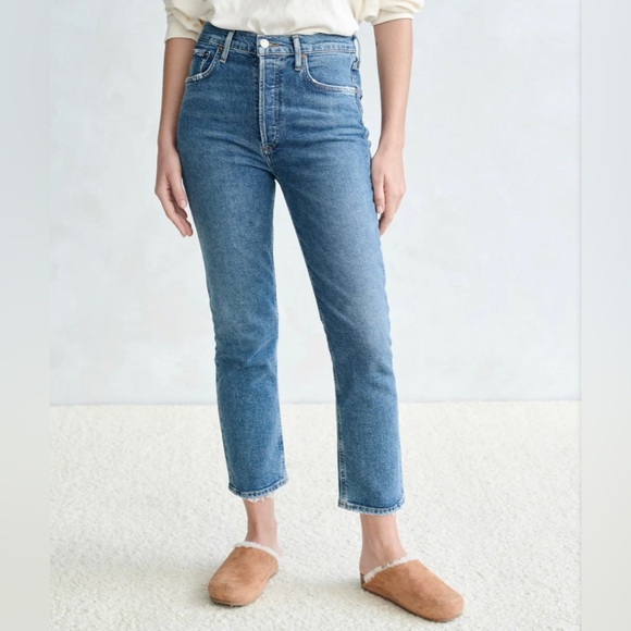 AGOLDE Riley High Rise Straight Crop Jeans • Silence • Size 30 • New with Tags✨ - Picture 2 of 5